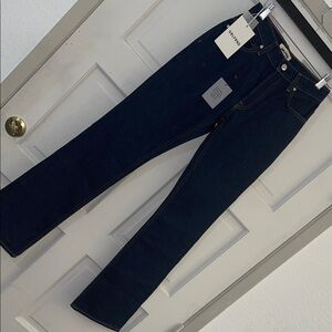 GRLFRND Dark Indigo Straight Leg Jeans with Contrast Stitching